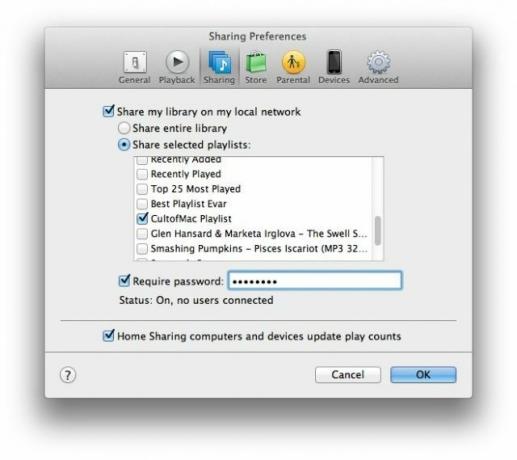 Mot de passe de partage iTunes