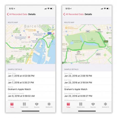 Apple heeft ondersteuning voor GPS-trainingsroutes toegevoegd aan de Gezondheid-app in iOS 11