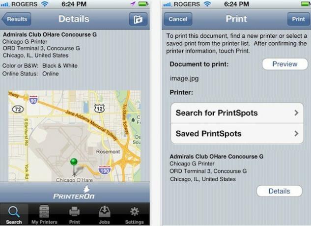PrinterOnin iPhone -sovellus tarjoaa mobiilitulostusta yli 10 000 julkiselle tulostimelle