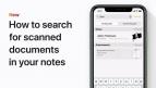 Come cercare documenti scansionati nell'app Note