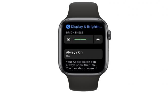 Turunkan kecerahan layar Apple Watch.