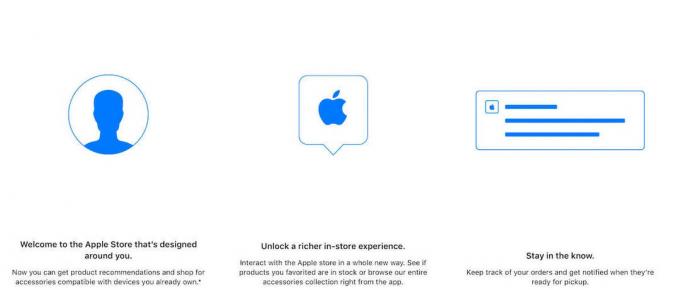 Screenshot des Apple Store-Begrüßungsbildschirms