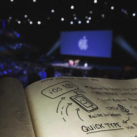Doodler Andy McNally는 WWDC 2016에서 시각적 스케치노트를 작성했습니다.