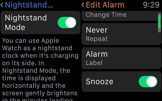 Активирайте режима на нощно шкафче като цяло и отложете в самото приложение за аларма.