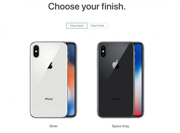 Οι επιλογές χρώματος του iPhone X περιλαμβάνουν ασημί και γκρι διάστημα.