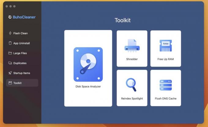 La boîte à outils propose cinq fonctions utiles pour optimiser les performances du Mac. 