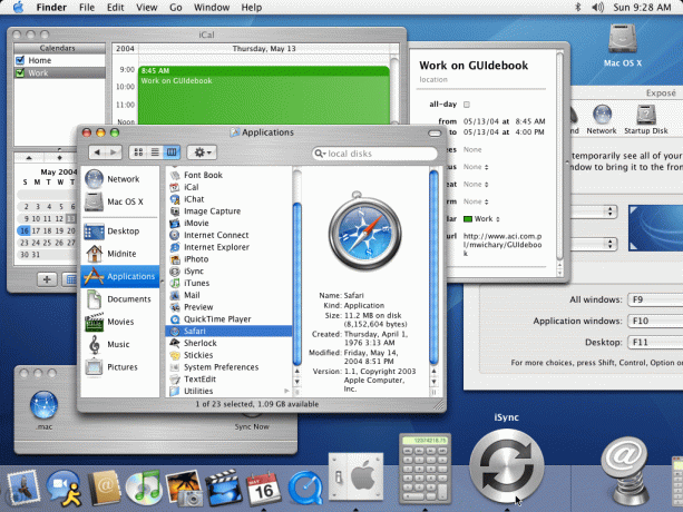 Mac OS X Panther, Exposé ve diğer yeni özellikleri getiriyor.
