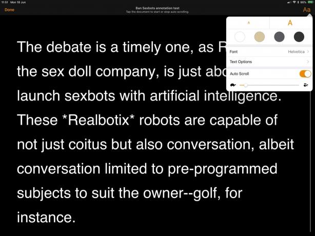 Modul prezentator are câteva opțiuni de text destul de flexibile.