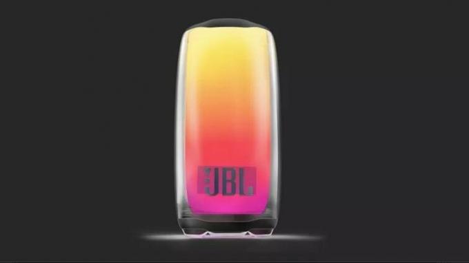 Включено светлинно шоу JBL Pulse 5, синхронизирано с музика.
