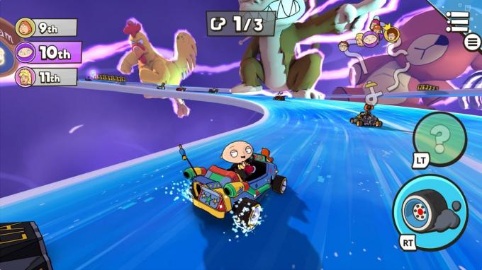 Outrace " Family Guy"- ja " King of the Hill" -hahmot Warped Kart Racersissa