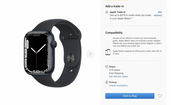 Daty wysyłki Apple Watch Series 7
