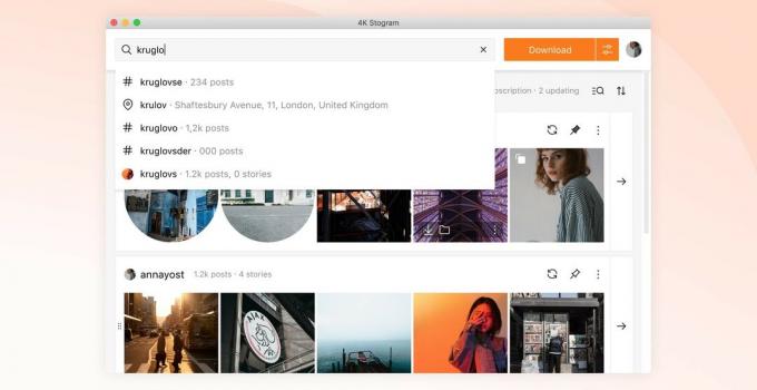 Смешанный поиск 4K Stogram 3.0 позволяет легко найти то, что вы хотите в Instagram, с одного простого экрана.