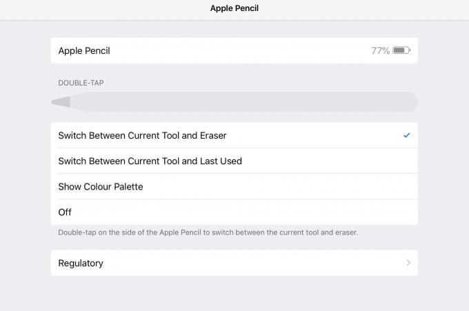 Ovdje odaberite svoj prečac za Apple Pencil dvostruki dodir.