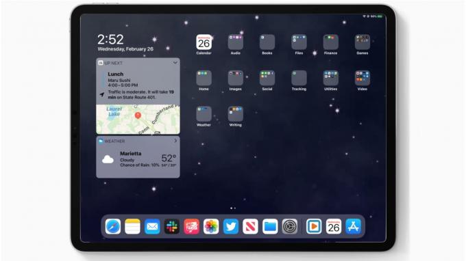 iPadOS 13.4, geliştirilmiş bir Sıradaki ana ekran widget'ını içerir.