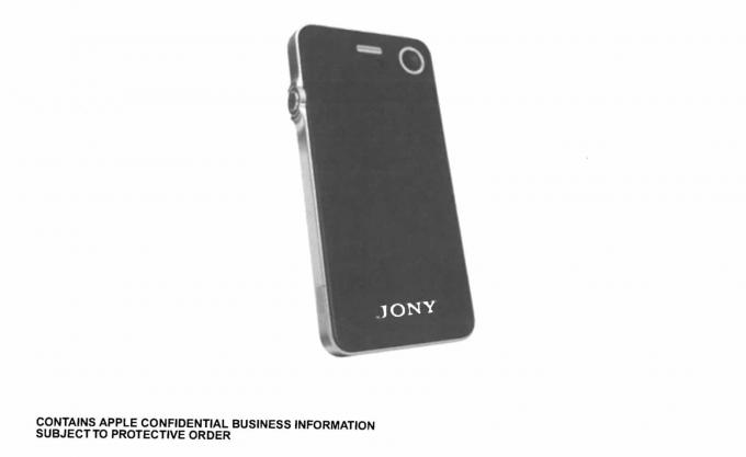 Nyfiken att se vad ett företag som Sony kan komma på, frågade Jony Ive en av hans designers att kanalisera den japanska jätten för detta koncept. Designern ersatte " Sony" med " Jony" och lade till knappar av PlayStation-typ.