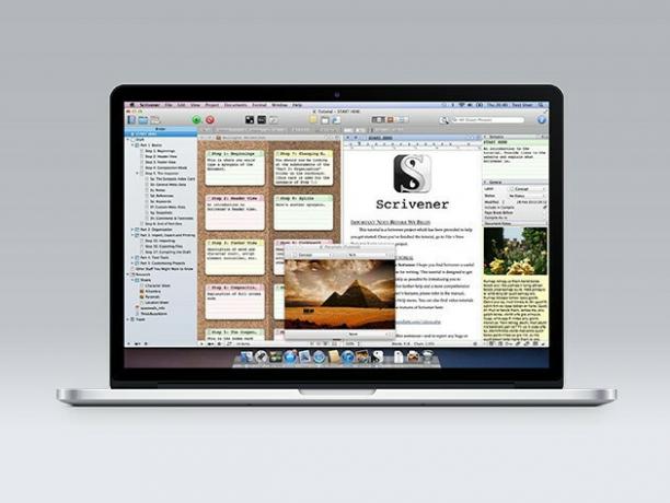 Scrivener 2 е платформа за производителност при писане, която улеснява проследяването, изследването и разработването на проекти за писане на един екран.
