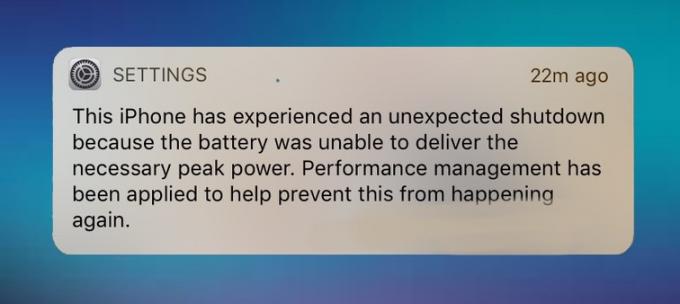 aviso de bateria do iPhone