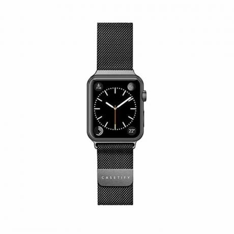 Casetify Steel Mesh Apple Watch pas v črni barvi