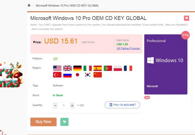 Promoção URCDKeys do Windows 10 Pro