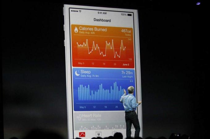 Крейг Федериги показва на света приложението за здраве на iOS 8 на WWDC. (Снимка: Роберто Болдуин/ Следващата мрежа)