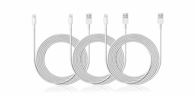 CoM-6.5-Ft Apple MFi-Certified Lightning Cable- 3-Pack