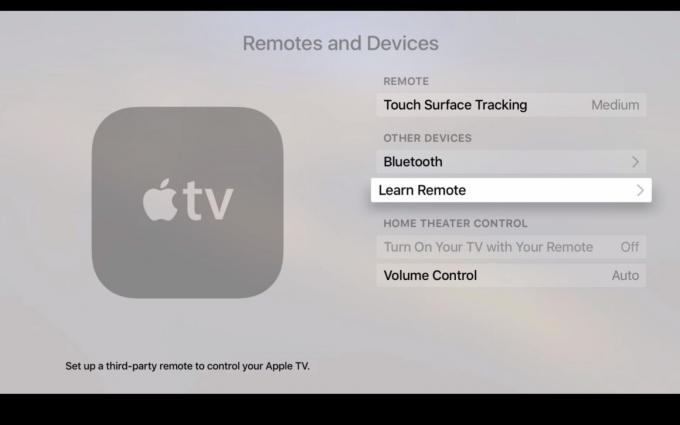 Apple TV가 기존 리모컨을 학습하도록 합니다.