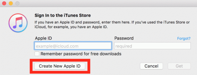 iTunes luo uuden Apple ID: n