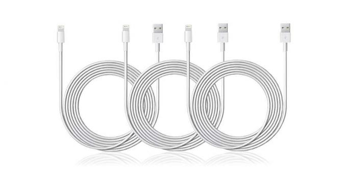 Získejte trojité zálohování a extra dosah na záchranné lano vašeho iPhonu s tímto balíčkem Lightning certifikovaných kabelů MFi.