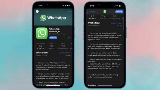 WhatsApp for iPhone saa Companion-tilan