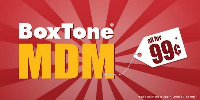 BoxTone stellt die Konkurrenz für iOS/Mobile Management mit einem Angebot von 0,99 US-Dollar auf.