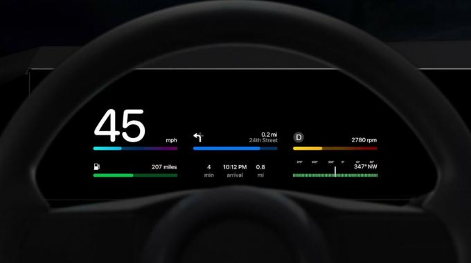 O CarPlay pode ser personalizado para mostrar medidores digitais.