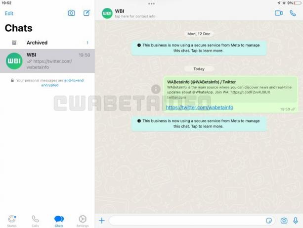Aplicația beta a WhatsApp pentru iPad