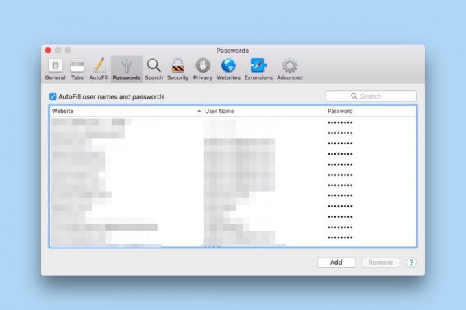 zobrazit uložená hesla na Macu